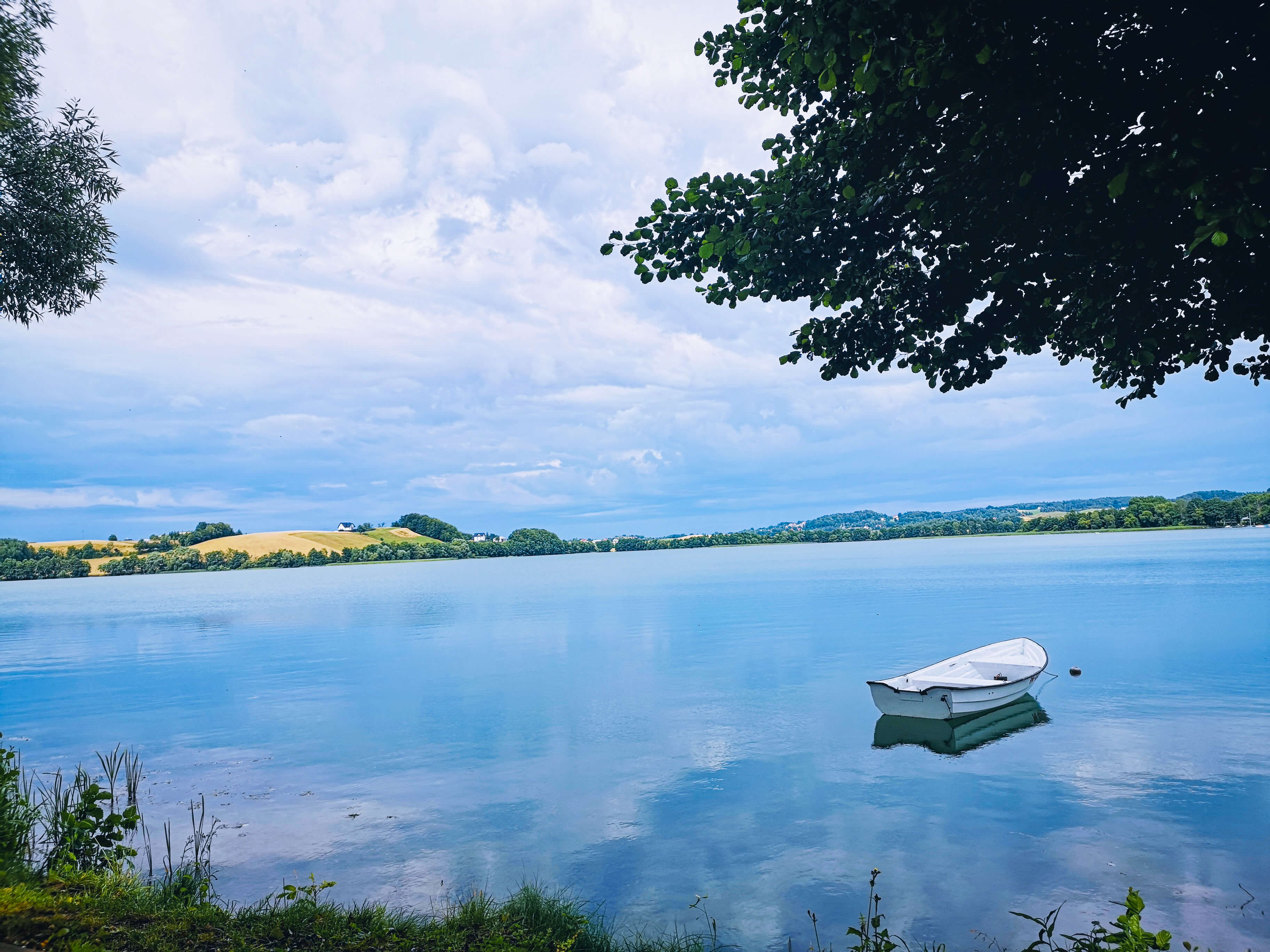 View of a Lake with a Boat